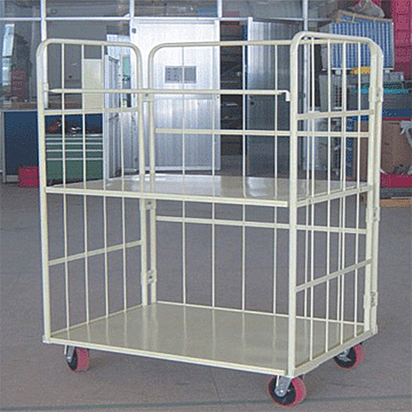 Mild Steel Roll Cage Trolley Warehouse Logistic Storage With Wheels