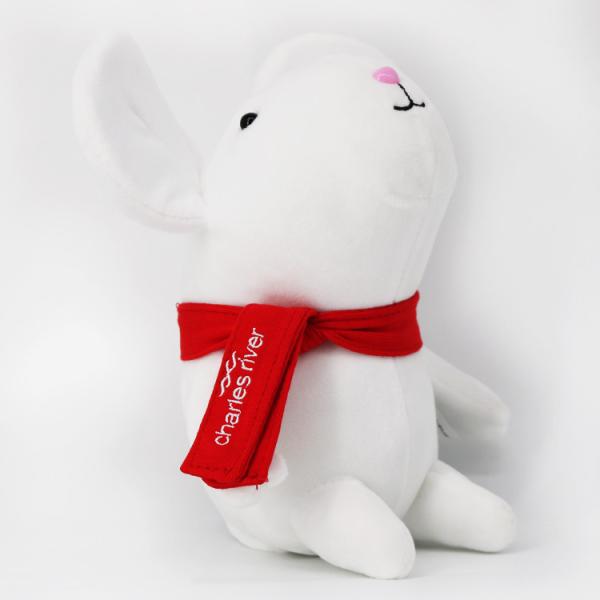 White Plush Mouse Toys OEM Cotton Plush Toys Poly Bag Packing