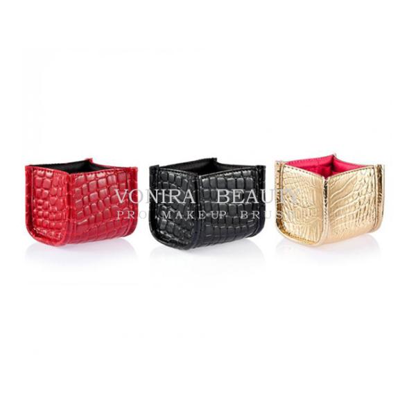 ПУ лоска Про организатора ручки случая хранения коробки держателя щетки макияжа кожи змейки косметического высокий