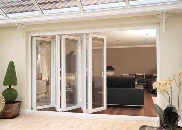 Folding Commercial Aluminium Doors Frost Glass Aluminum Accordion Door