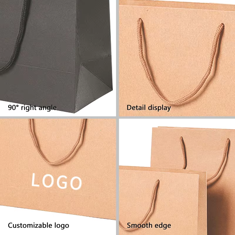 Recyclable Biodegradable Custom Shopping Paper Bag Packaging Luxury Gift Paper Bags With Your Own Logo