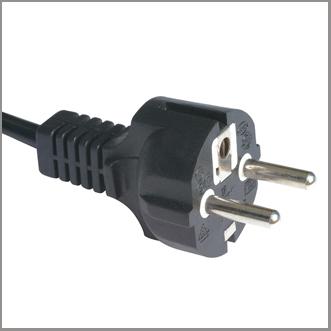 VDE European type F power cord with CEE7/7 straight plug