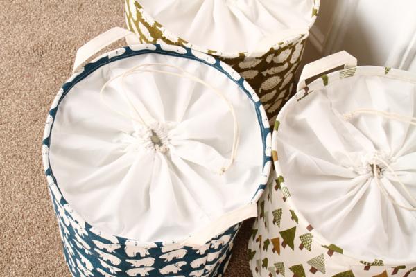 Puting Foldable washing laundry basket clothes toy storage bag large box customized blue elephant laundry facility