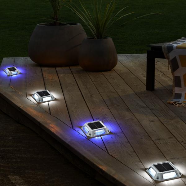 Solar Dock Light with 360 Beam Angle 10000 Hours Lifespan and 12 LED for Outdoor Waterproof Lighting