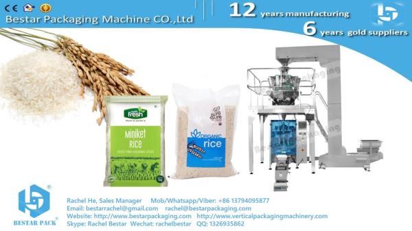 Automatic rice 500g pouch packaging machine with 10 heads weigher BSTV-750AZ