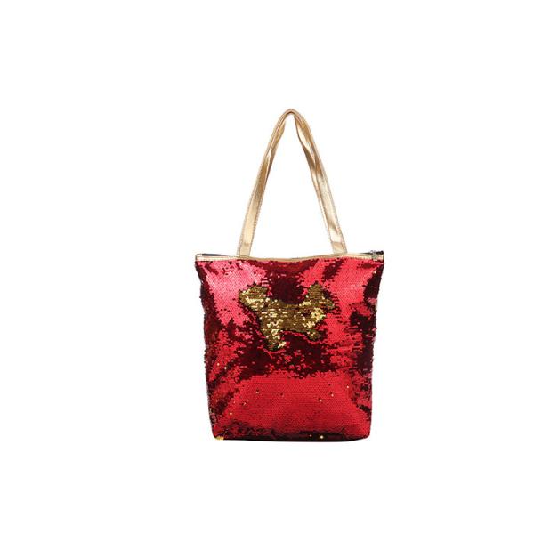 Fashion magic shifting color unilateral sequins ladies shoulder bag shopping bag