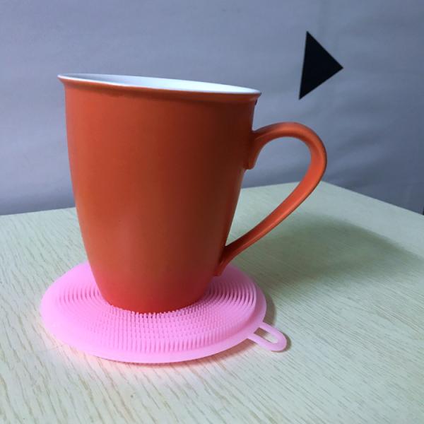 Kitchen Round Rubber Dish Scrubber For Pan Holder Wash Fruit Vegetable