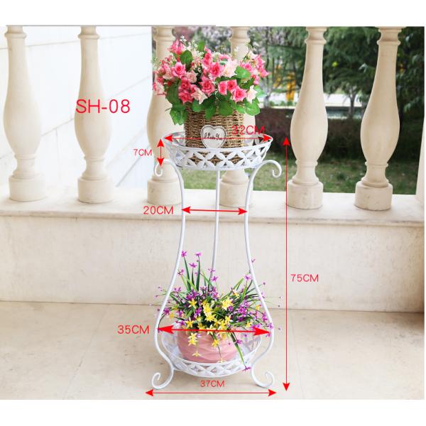 Floor Style Anti Slip H60cm 2 Tier Metal Plant Stand
