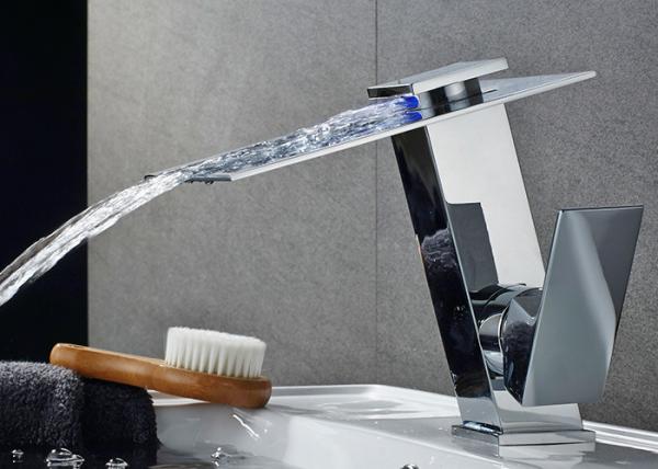 Chrome Finished Bathroom Basin Faucets LED Color Sensor Basin Mixer Tap ROVATE