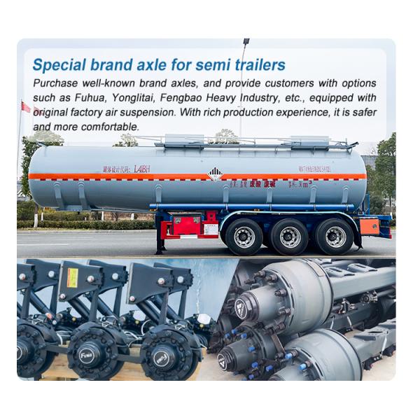 Capacitación alta 24000L PE de revestimiento de ácido clorhídrico Cisterna semi remolque con 3 ejes