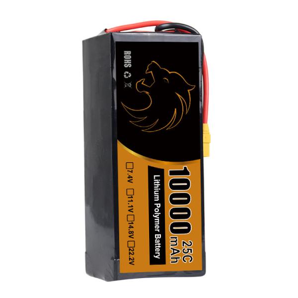 Factory Stock Lithium Polymer Battery with 22.2V Voltage 10000mAh FPV Drone Battery