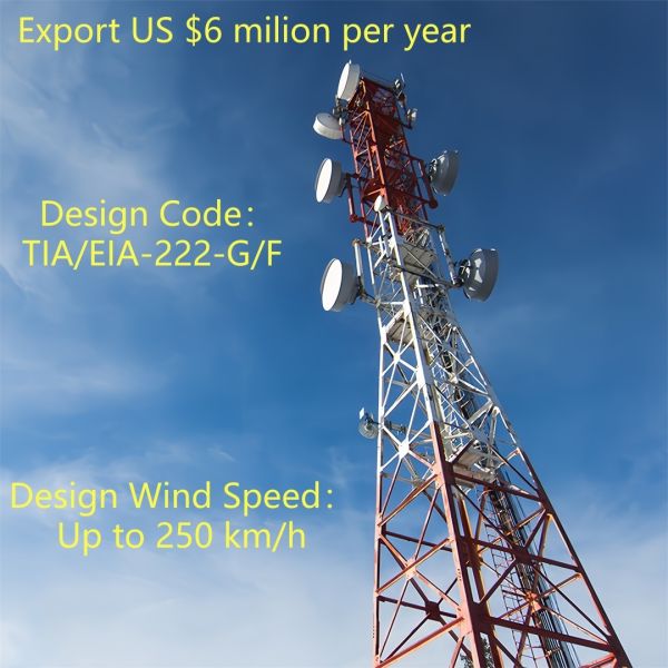 30M 40M 45M Anti Ice Coating 4 Legged Angle Steel Tower For Cold Region Telecom Infrastructure