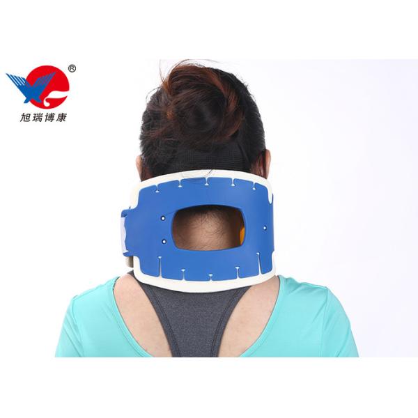 Waterproof First Aid Cervical Collar Neck Brace , Blue And White Rigid Plastic Cervical Collar