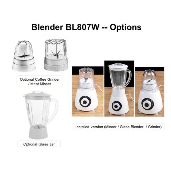 600W 1.5 L BL807 Plastic / Glass Jar Food Blender