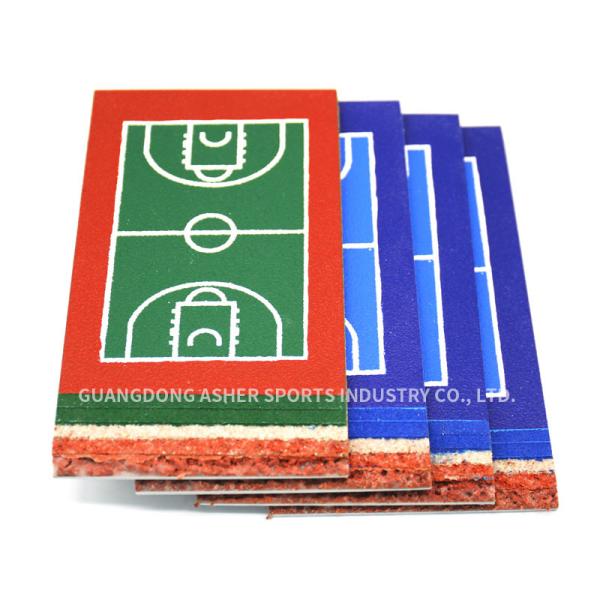 Outside Adhesive Acrylic Sports Flooring 6mm Thickness Basketball Court Use