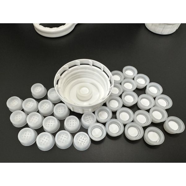 D15 Vented Cap (55.3mm / 55.5mm / 55.8mm) for Agrochemical Packaging | Waterproof Breathable Packaging Closure for Pesticides & Liquid Chemicals