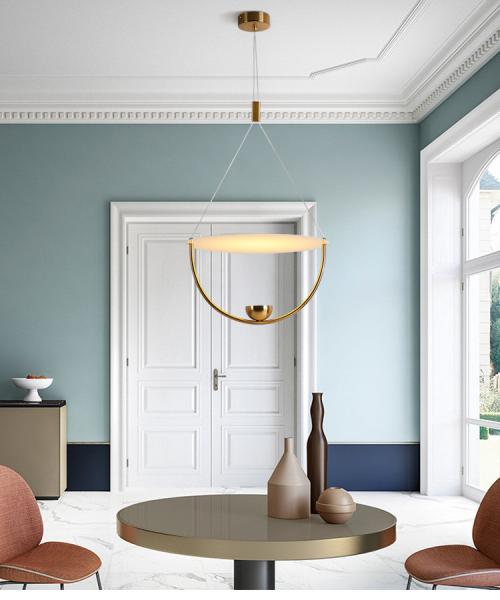 Creative Simple Post-Modern Acrylic Metal Pendant Lamp For Living Room