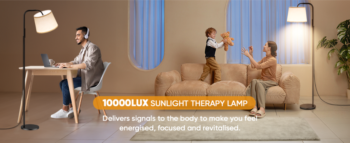 Touch Control Light Therapy Floor Dimmable Standing Sad Lamp 10000 Lux