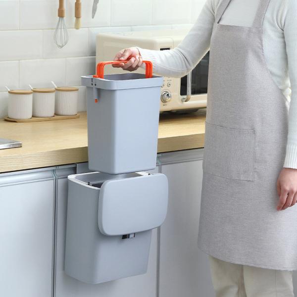 Kitchen Household Wall-mounted Trash Can Free Punching Deodorant Large Capacity Kitchen Fruit and Vegetable Peel Plastic Bucket