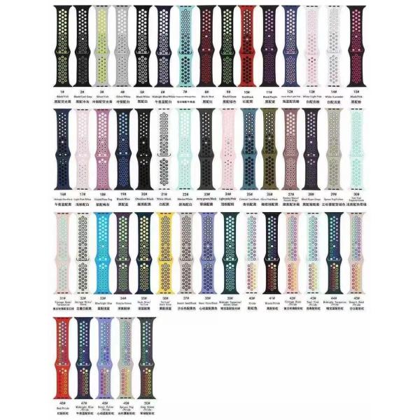 Rubber Silicone Watch Strap For Iwatch Apple Adjustable 38/40mm 42/44mmSilicone Adjustable Watch Strap