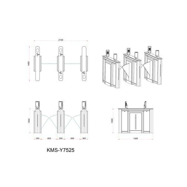 Children's Playground Wing Turnstile Ticket Entry Management With Card Swipe Recognition And Infrared Induction
