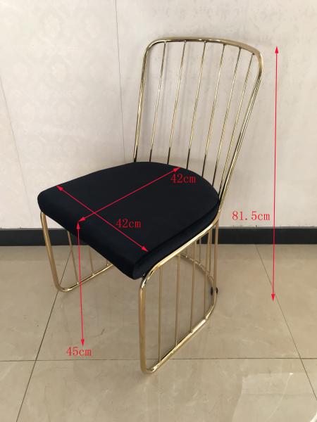 Nordic Golden 42cmx42cm 150kg Black Iron Dining Chairs