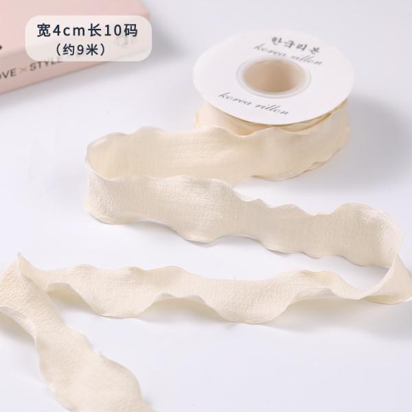 40мм Валентинская цветная юта лента льна морщины края юта решетки лента