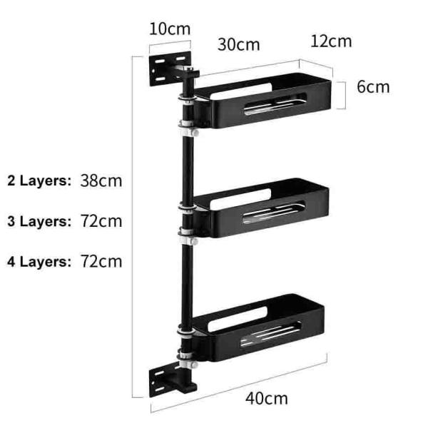 SUS304 Wall Mounted Spice Rack , Multi Layer Rotating Kitchen Shelf OEM