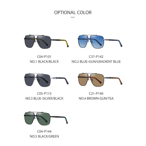 Two Color Metal Frame Sunglasses Large UV400 Protection Anti Glare