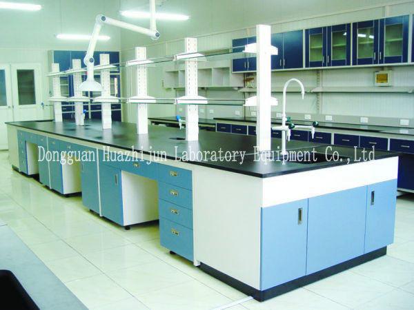 Pés ajustáveis H do banco da ilha do laboratório de biologia/armação de aço de grande resistência de C