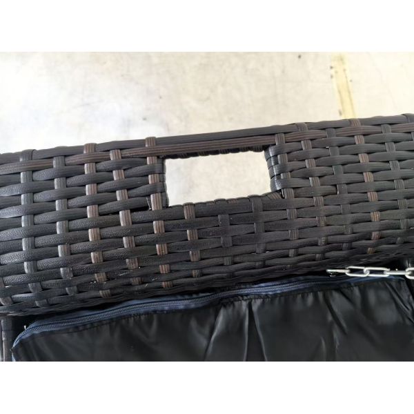 Dual-Tone PE Rattan Outdoor Storage Bench 255L Large Capacity Patio Garden Storage Box with Galvanized Steel Frame