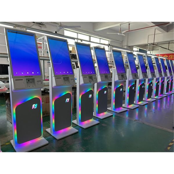 27/32 Inch Floor Standing Touch Screen Self Service Kiosk with 1920X1080 Resolution for Self Ordering and Interactive Use