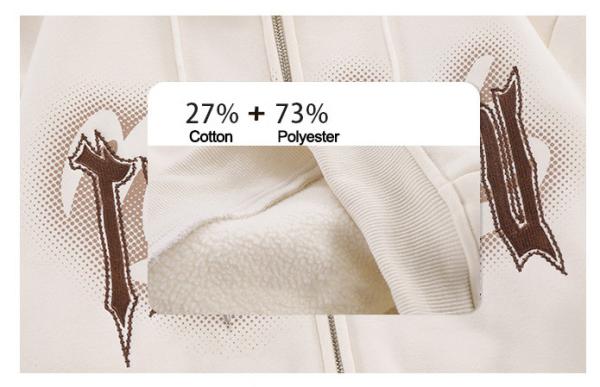 Camisa com capuz e fechadura de 8 oz e 12 onças Corno do Diabo Fleece Impresso Branco Unisexo Homem de Casais Superdimensional Suéter Fechado