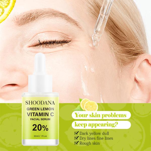 High Quality Anti Aging Vitamin E Facial Serum for Face Skin Care Green Lemon Vitamin C Serum