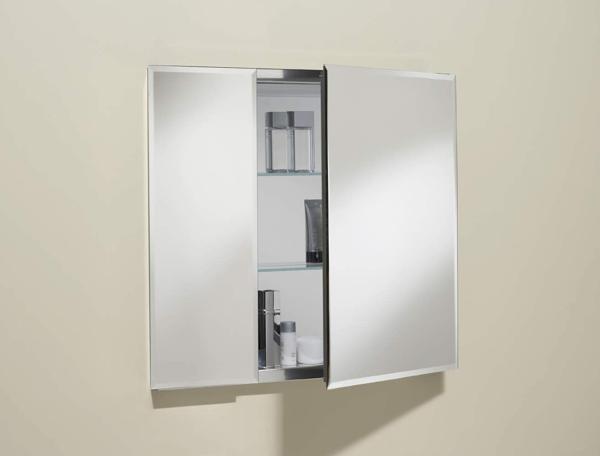 Frameless Aluminum Storage Cabinet Aluminium Bathroom Cabinet Double Doors