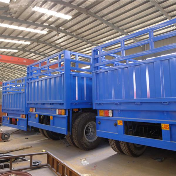 20ft Size Flat Bed Semi Trailer 12 Wheels 3 Axle Cargo Truck Trailer