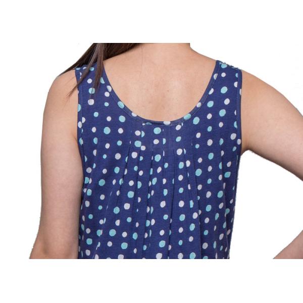 Cotton Bamboo Womens Summer Nightwear / Sleeveless Womens Summer Nightgowns Dots Print