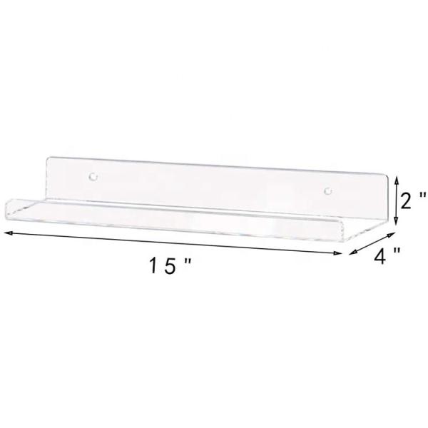 Acrylic Wall Stand Shelf Unit 15 Invisible Floating Ledge Bookshelf Kids Book Display 1.5x4