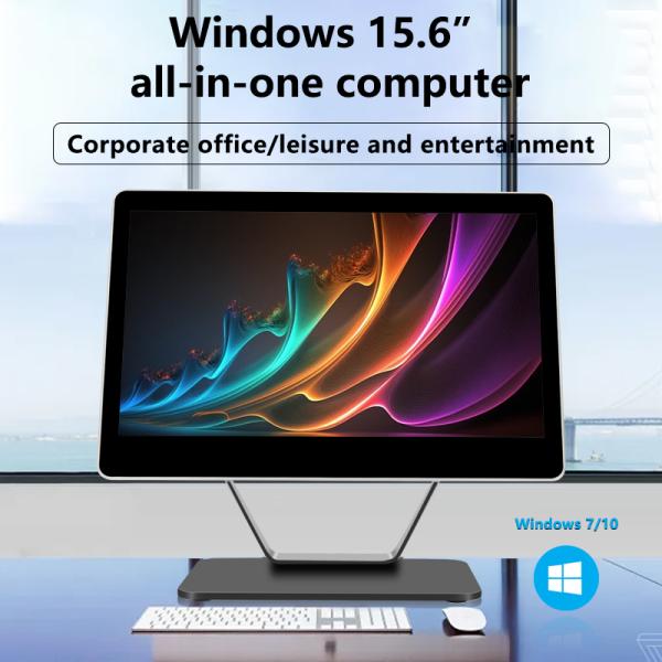 15.6インチタッチスクリーン POS オールインワン デスクトップ小売 POS システム N2840 2+32GB スーパーマーケット ウィンドウ POS ターミナル