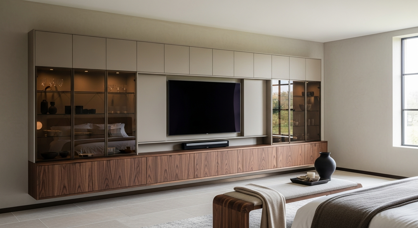 Hotel Atmosphere Walnut Media Console in 304 Stainless Steel