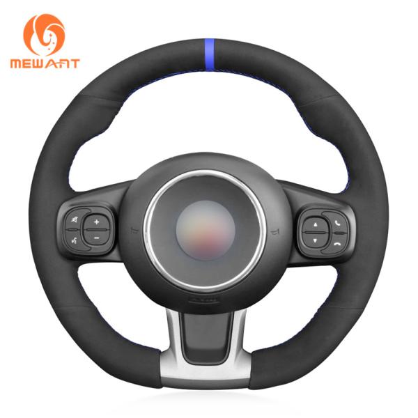 MEWANT New Design Fashion For Abarth 595 595C 695 695C Fiat 500 500C D Type Suede Universal Steering Wheel Cover New 2pc MOQ