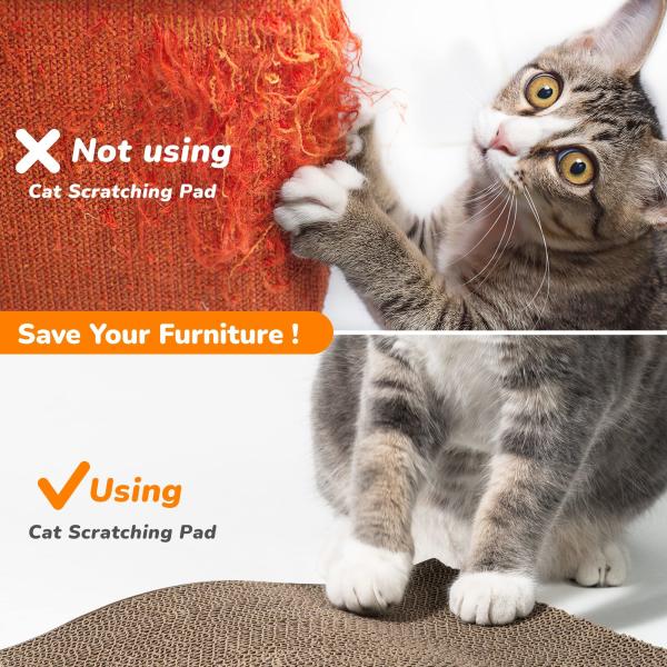 Durable Corrugated Cardboard Scratching Board for Indoor Cats, Heavy Duty, Double-Sided Usability, Recyclable with Catnip
