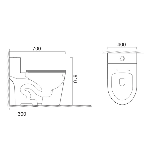 Siphonic Double Flush Toilets 400x770x610mm Toilet For Bathroom Orin OR8230