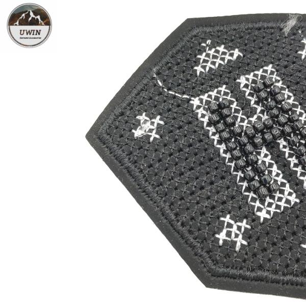 Beads 3D Sew On Embroidered Patches Number / Letter Design For Clothing