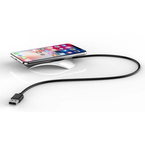 Qi Certified Wireless Charging Pad , Home Cordless Phone Chargers Aluminum Zinc Alloy