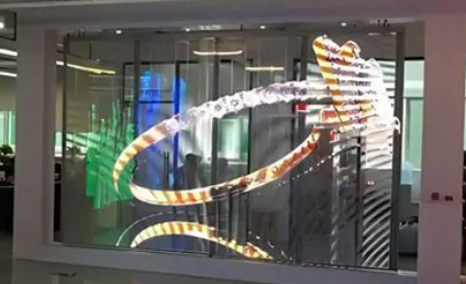1000 X 500mm Transparent Glass LED Screen Advertising Display 32873 Pixels ODM FCC