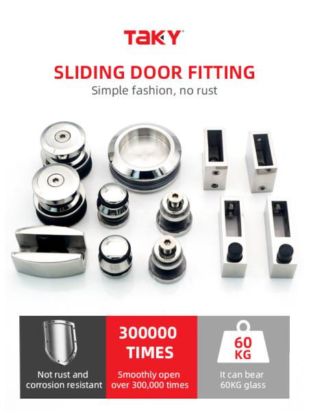 Bathroom Glass Hardware Sliding Door Frameless Accessories Modern Design Style Long Lif