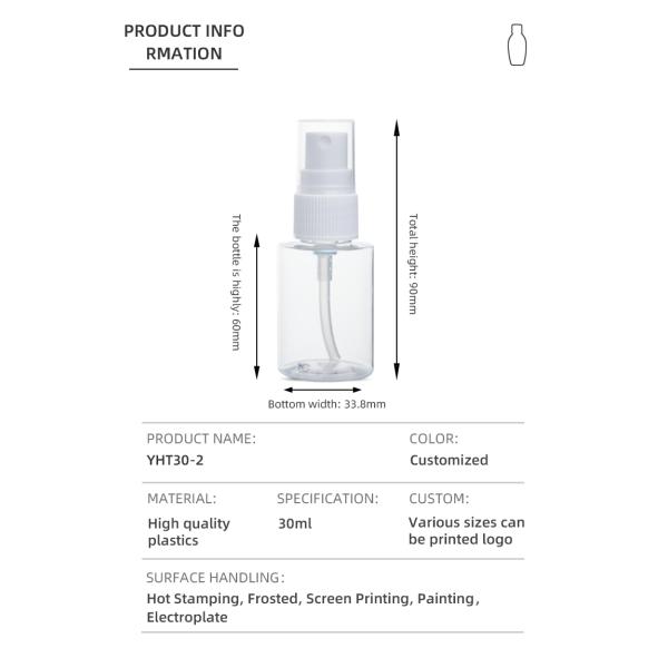 30ml 60ml Plastic Packaging Bottles Clear PET Protects Against UV Rays