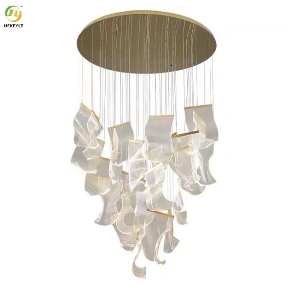 Intrgrated Led 800mm Crystal Pendant Light / Crystal Hanging Chandelier
