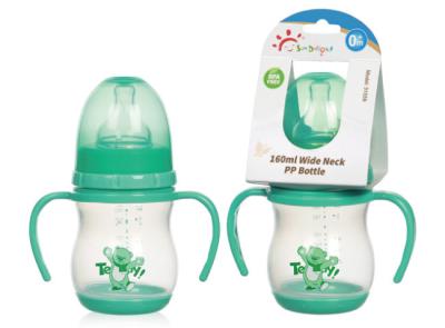 garrafas de bebê largas do polipropileno do arco do pescoço do produto comestível de 6oz 160ml